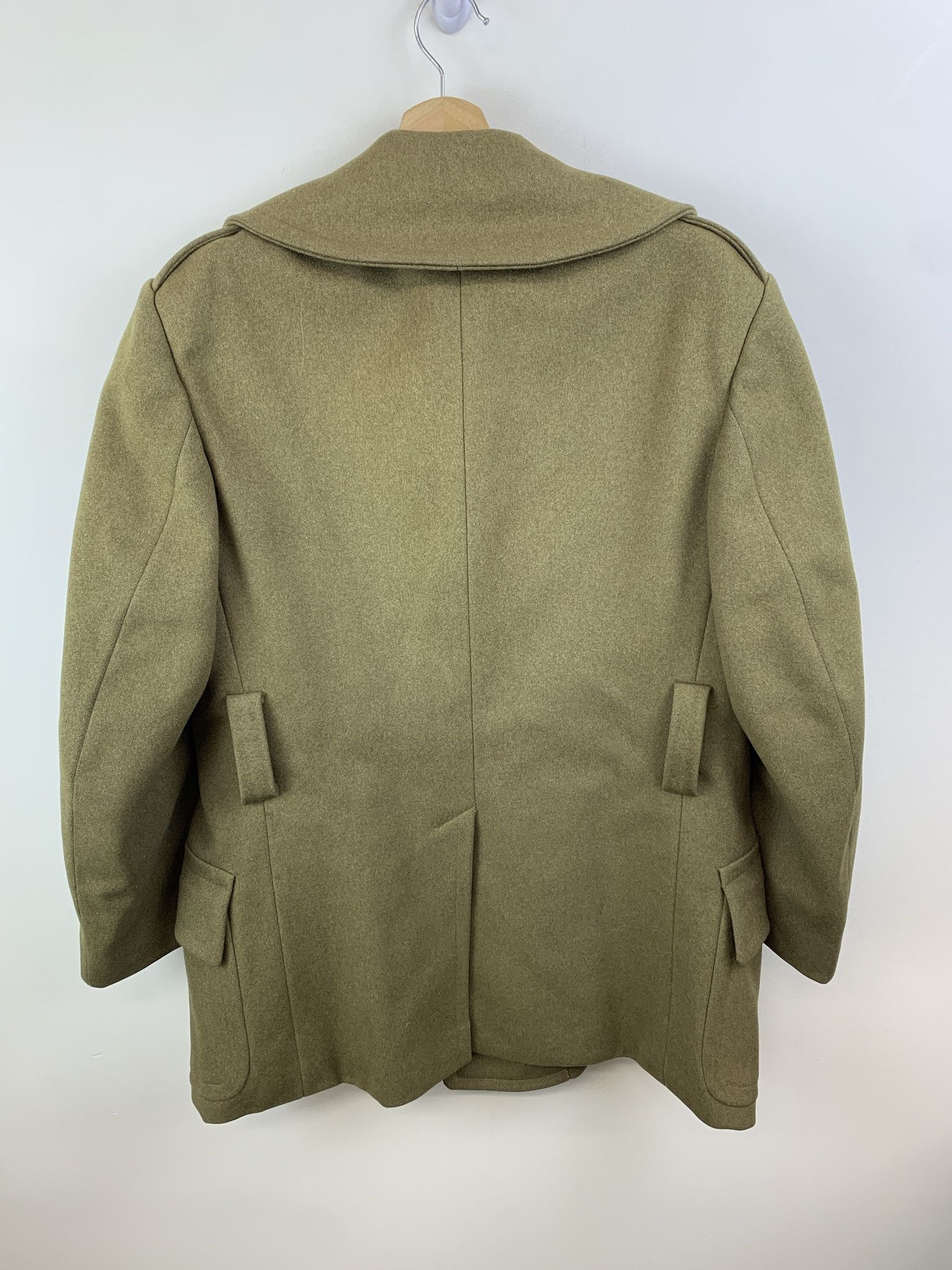Other Vintage 1980s Olive Wool Heavy Peacoat Missing Buttons Size US S / EU 44-46 / 1 - 5 Thumbnail
