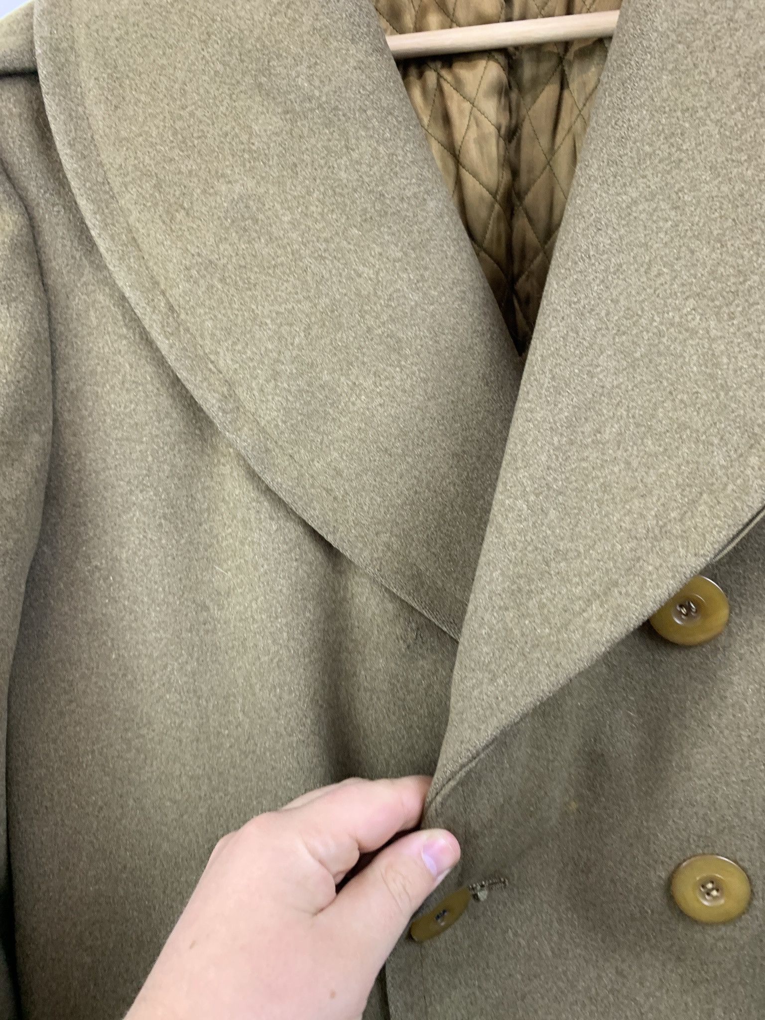 Other Vintage 1980s Olive Wool Heavy Peacoat Missing Buttons Size US S / EU 44-46 / 1 - 3 Thumbnail