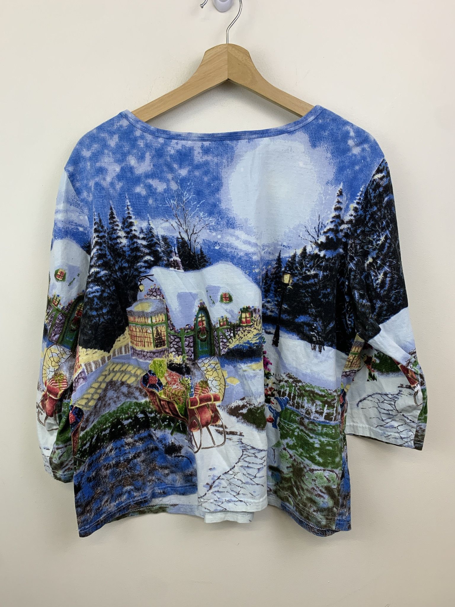 Other Vintage 1990s All OVer Print Christmas Santas Sleigh Longsleeve Size US L / EU 52-54 / 3 - 3 Thumbnail