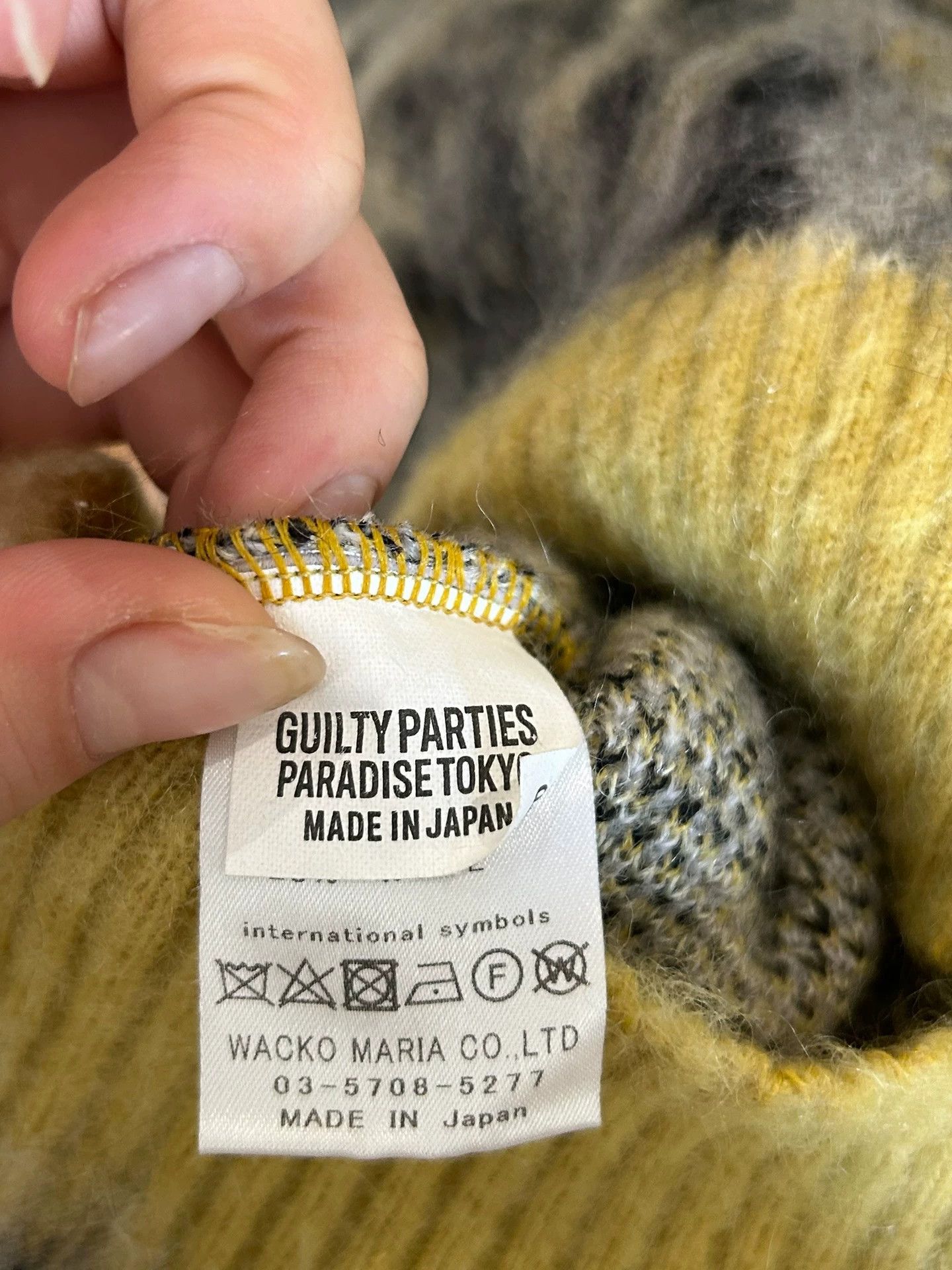 WACKO MARIA 22AW leopard print mohair knitted cardigan