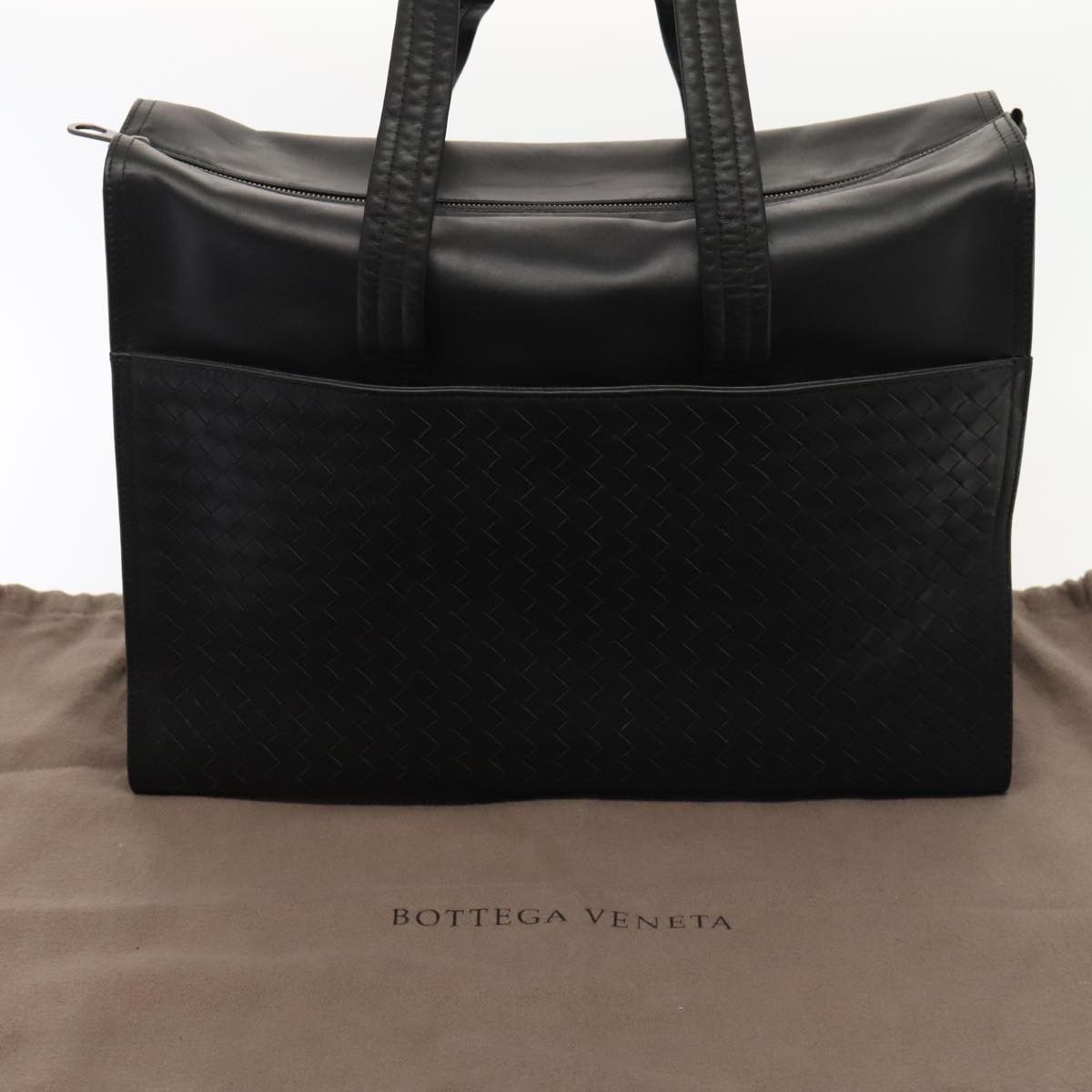 Bottega Veneta Intrecciato Black Leather Tote Bag (Pre-Owned) Size ONE SIZE - 15 Thumbnail