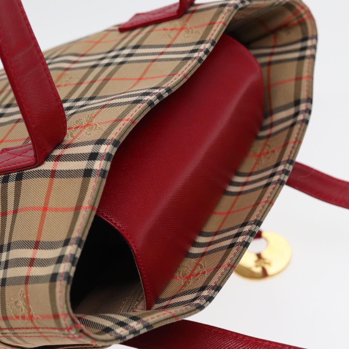 Burberry Nova Check Beige Canvas Tote Bag (Pre-Owned) Size ONE SIZE - 10 Thumbnail