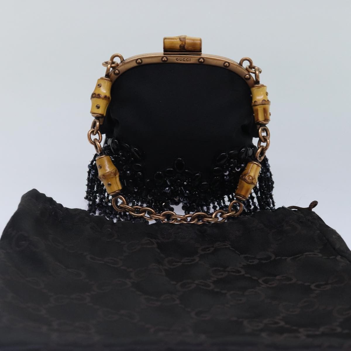 Gucci Bamboo Black Canvas Clutch Bag (Pre-Owned) Size ONE SIZE - 10 Thumbnail