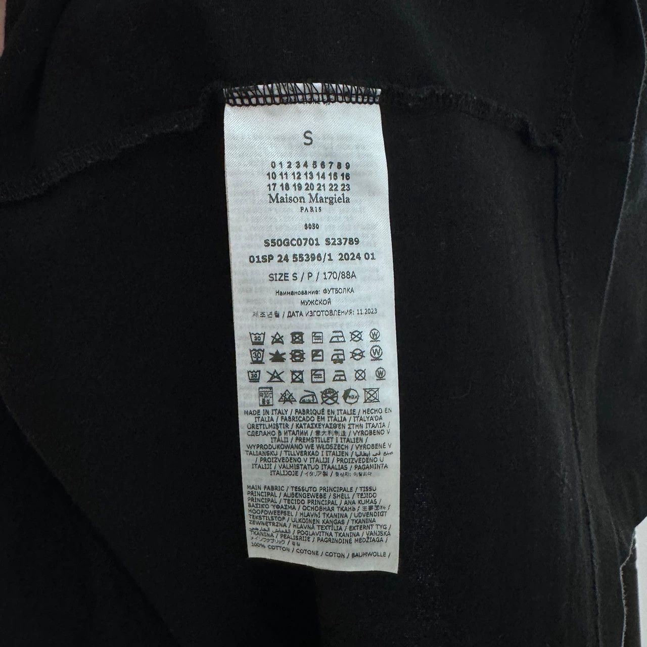 Mason Maison Margiela black alphanumeric short-sleeved T-shirt