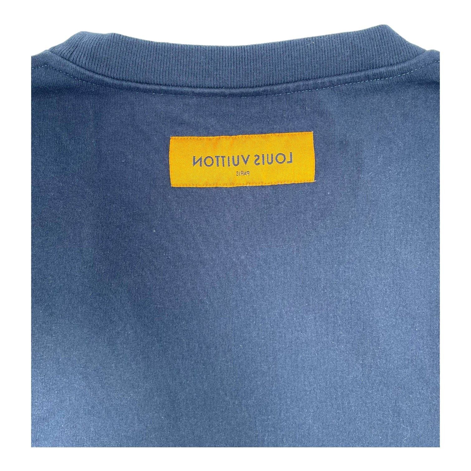 Louis Vuitton Embroidered Flower Logo Short Sleeve Tee Shirt Navy Size US XXL / EU 58 / 5 - 4 Thumbnail