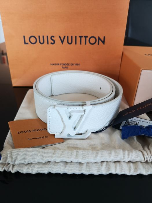 Louis Vuitton *Final Drop before Removal* SS19 White Monogram Belt designed  by Virgil Abloh