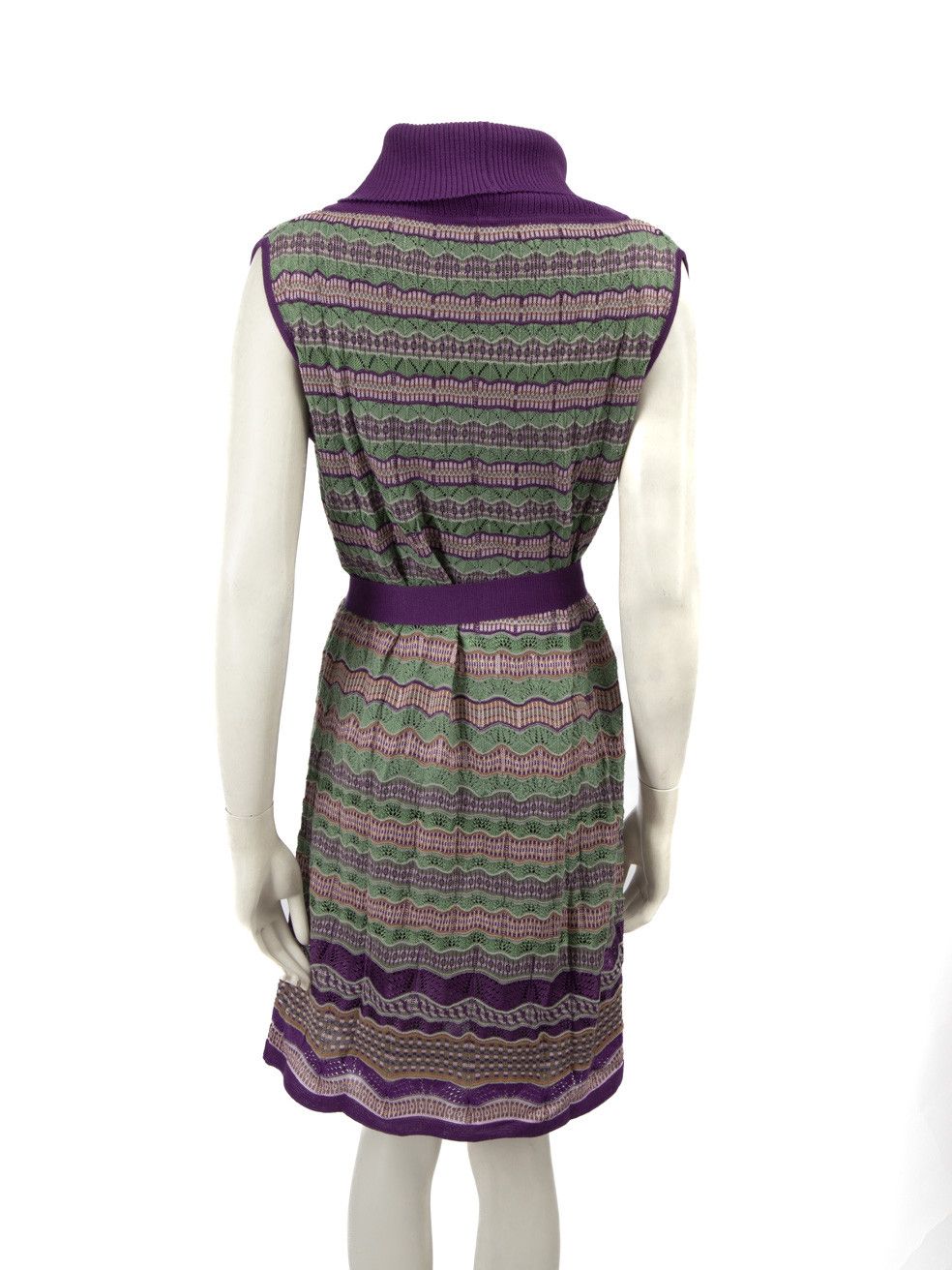 Missoni Merino Striped Turtleneck Knee Length Dress Size M / US 6-8 / IT 42-44 - 3 Thumbnail