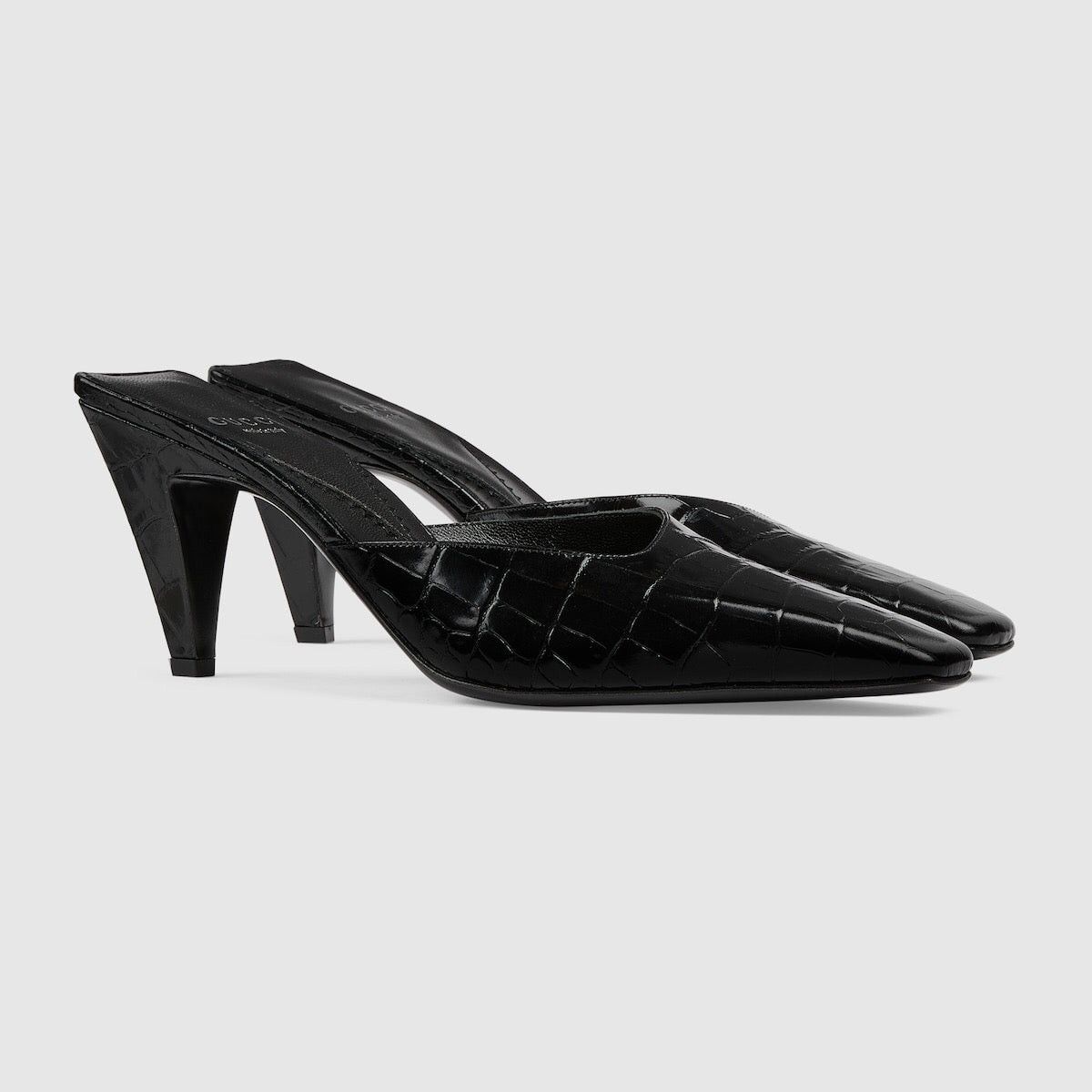 Gucci Gucci Crocodile Printed Mules SIZE 37 Size ONE SIZE - 2 Thumbnail