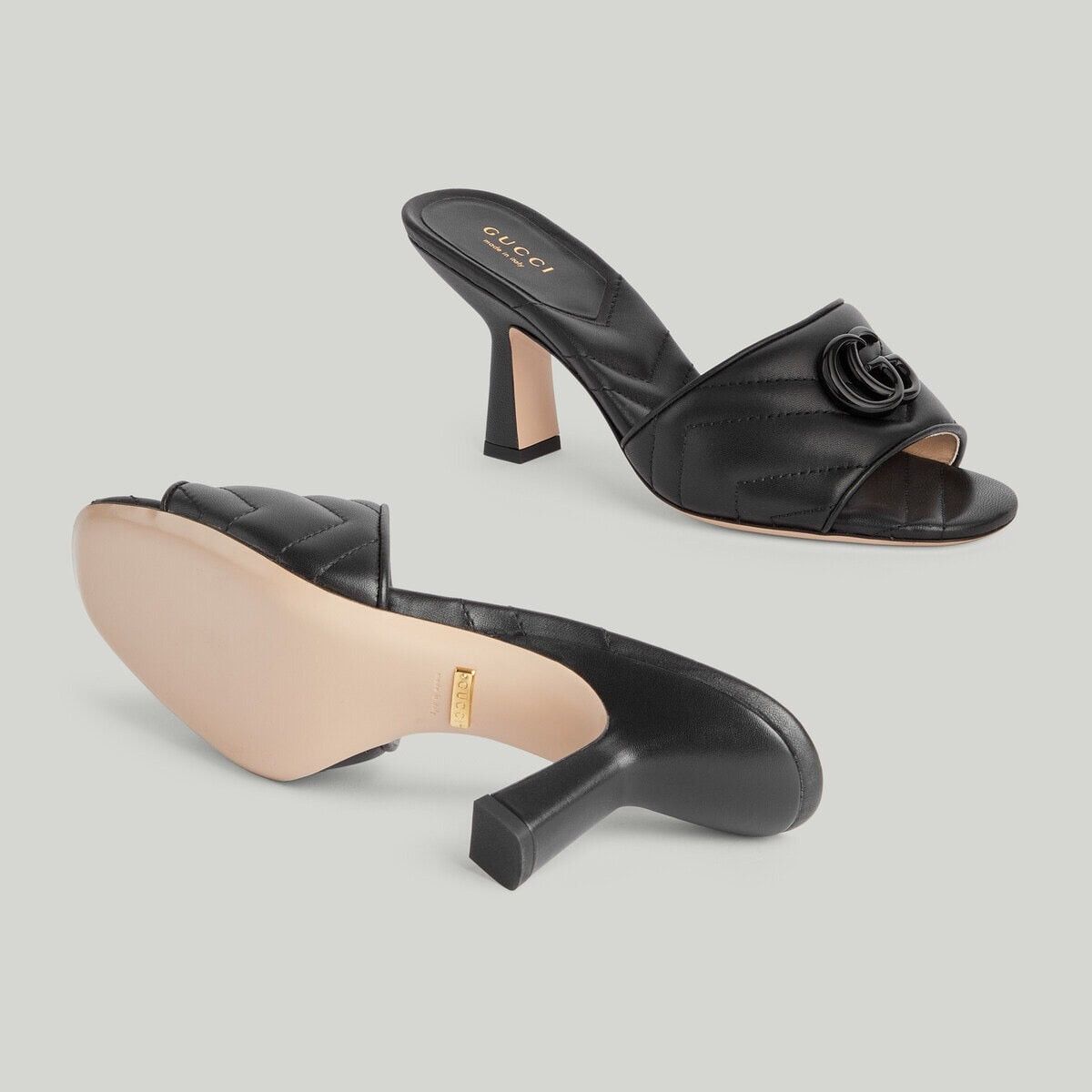 Gucci Gucci Double G Mid Heel Slide Sandals SIZE 41.5 Size ONE SIZE - 3 Thumbnail