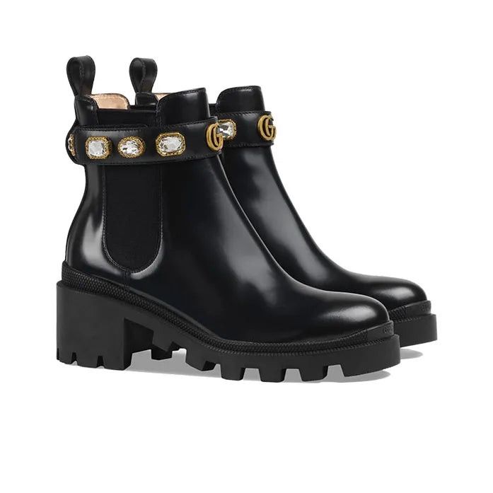 Gucci Gucci GG Crystal Belt Ankle Boots SIZE 41 Size ONE SIZE - 2 Thumbnail