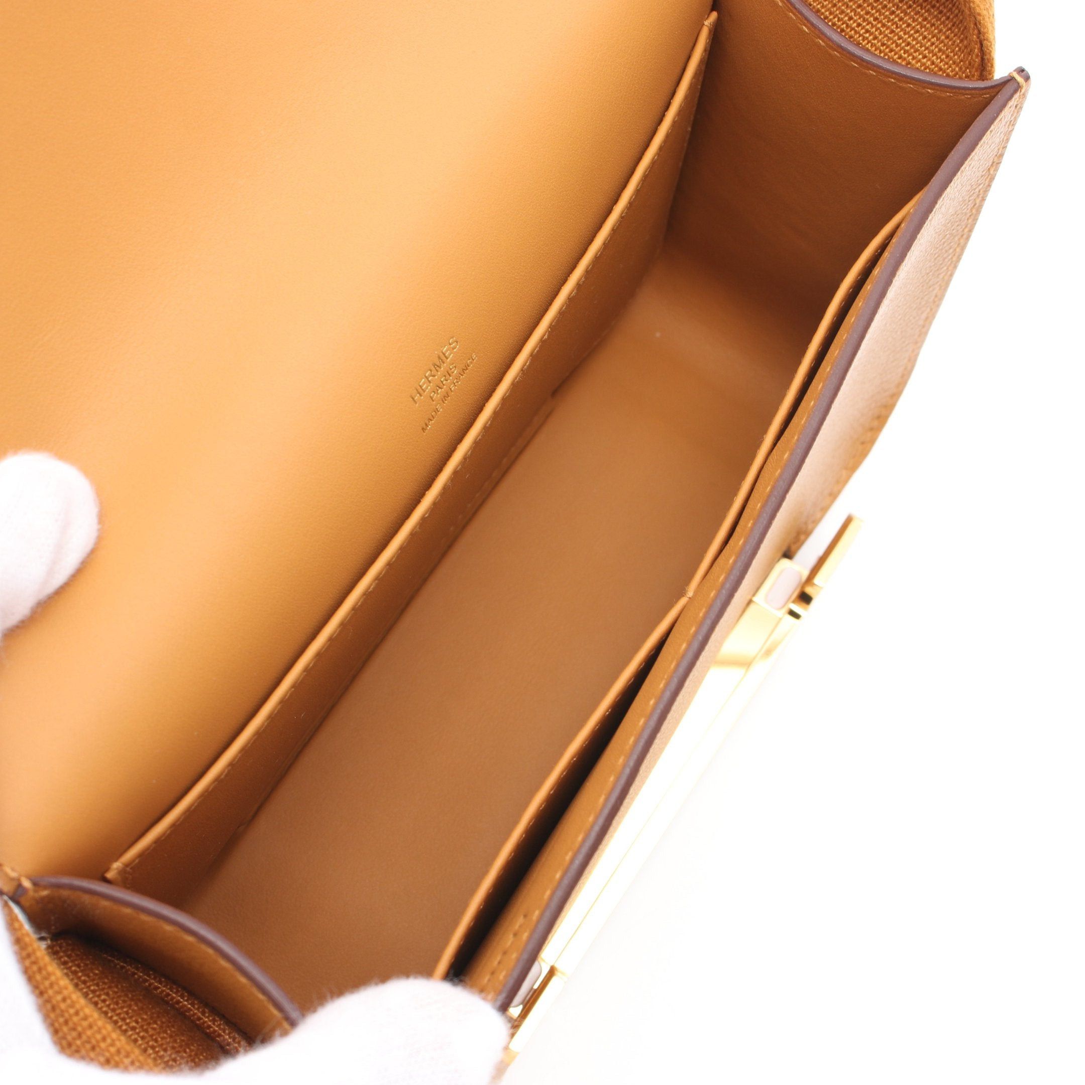 Hermes Hermes Geta Caramel Shoulder Bag Chevre Myzore Goatskin Light Brown Gold Hardware B Stamp Size ONE SIZE - 3 Thumbnail