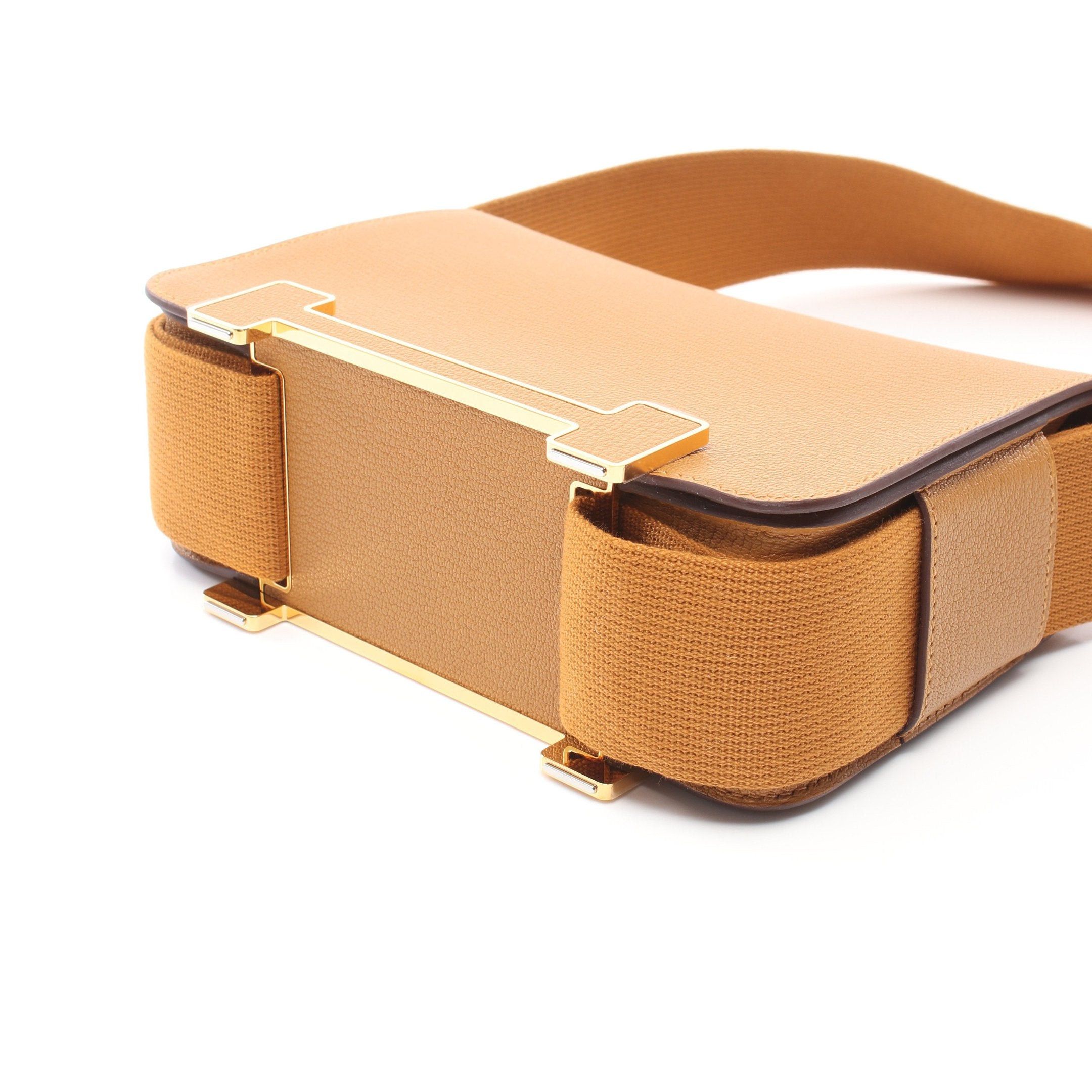Hermes Hermes Geta Caramel Shoulder Bag Chevre Myzore Goatskin Light Brown Gold Hardware B Stamp Size ONE SIZE - 6 Thumbnail