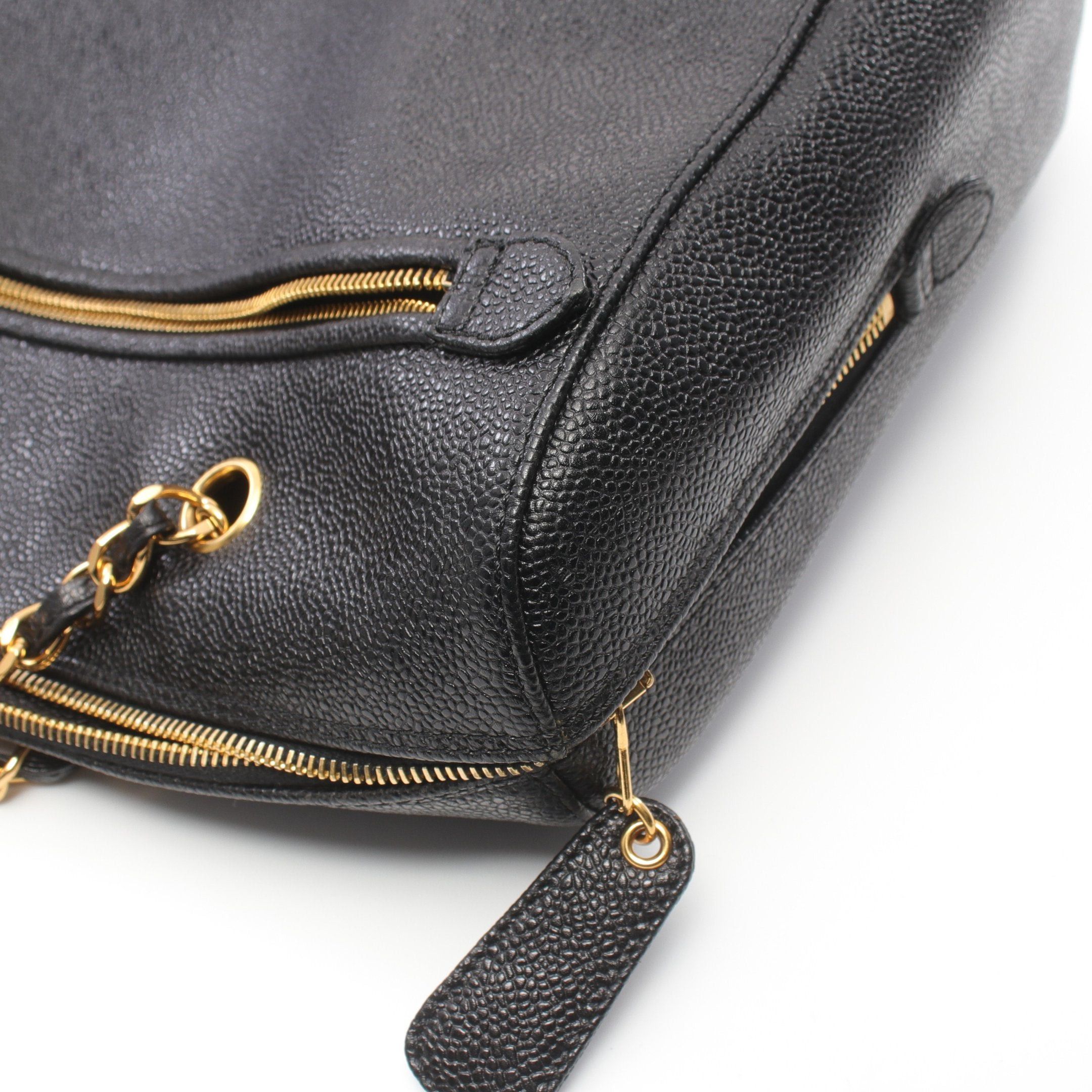 Chanel Chanel Big Coco Mark Chain Shoulder Bag Caviar Skin Black Gold Hardware Size ONE SIZE - 9 Thumbnail