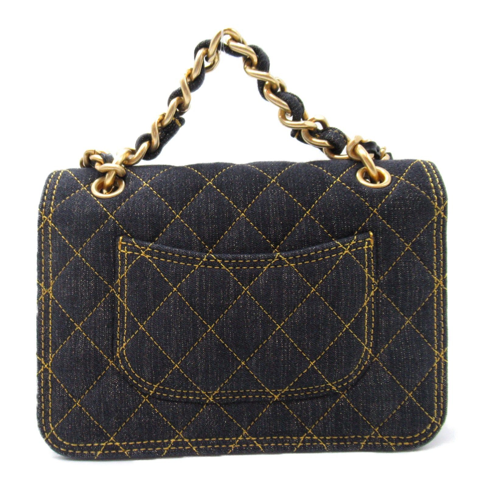 Chanel Chanel Chain Shoulder Bag Denim Black Gold Hardware Size ONE SIZE - 2 Thumbnail