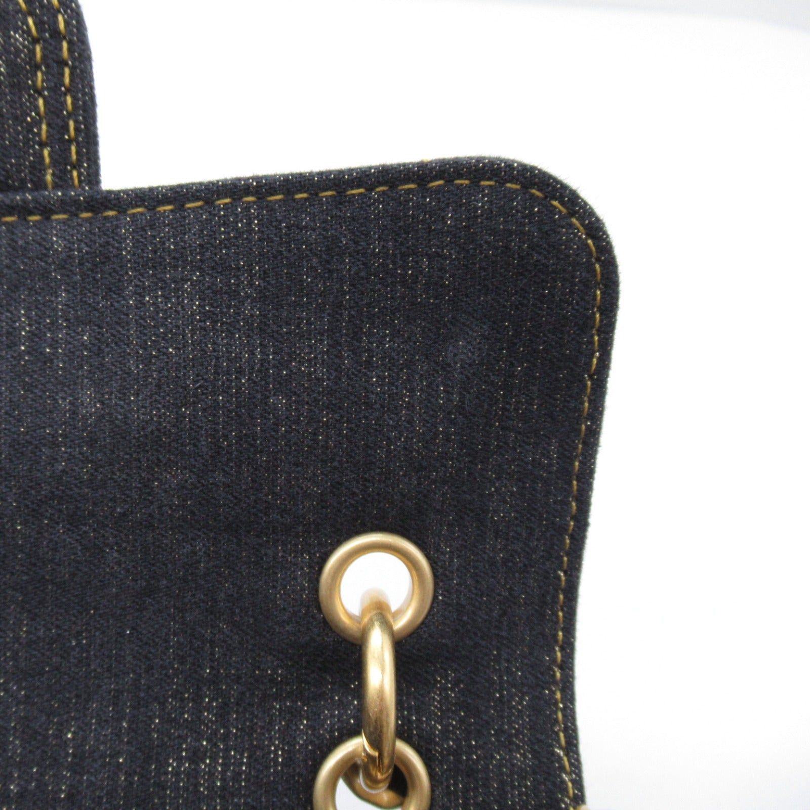 Chanel Chanel Chain Shoulder Bag Denim Black Gold Hardware Size ONE SIZE - 13 Thumbnail