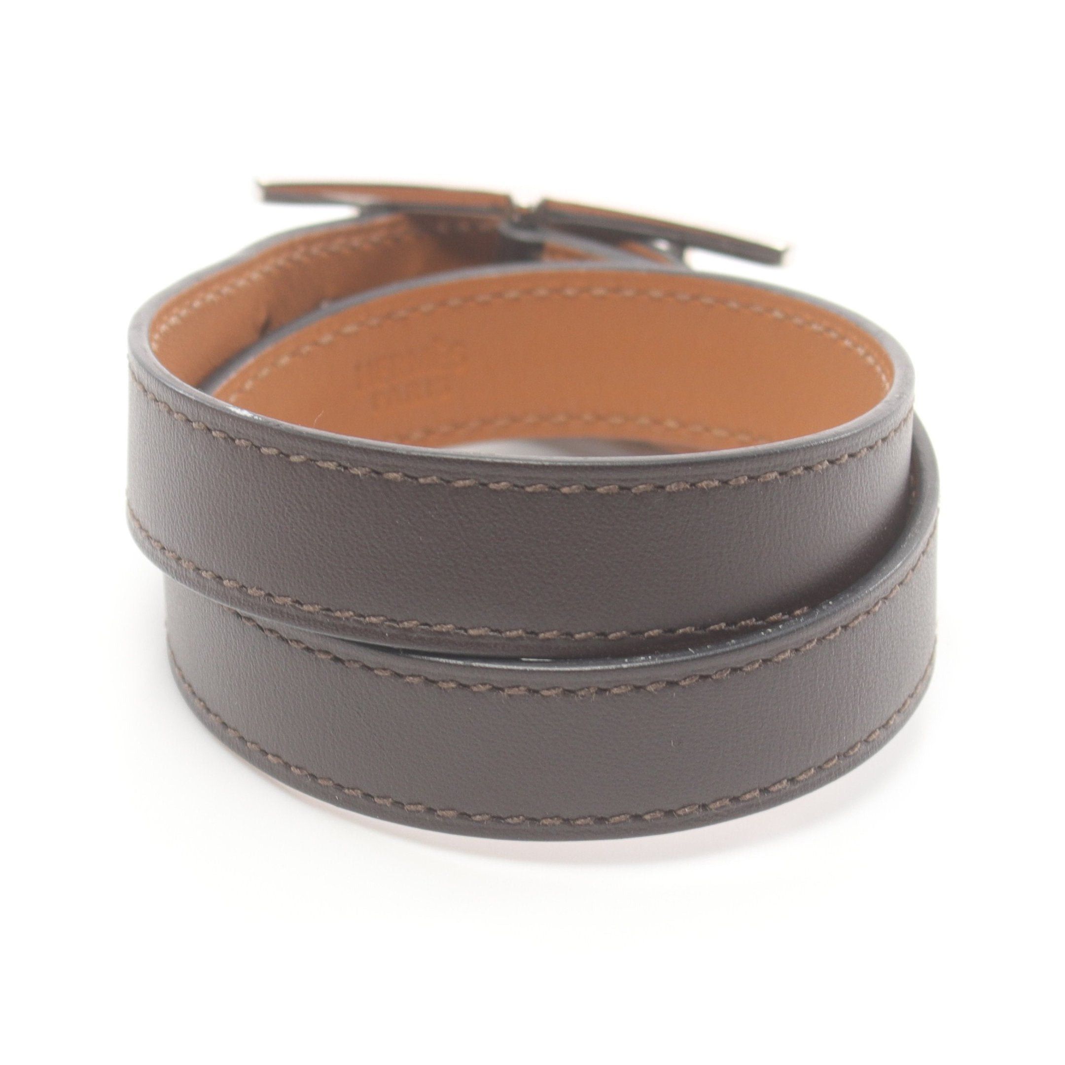 Hermes Hermes Be Api Double Tour Bracelet Veau Swift Dark Brown □K Stamp Size ONE SIZE - 2 Thumbnail