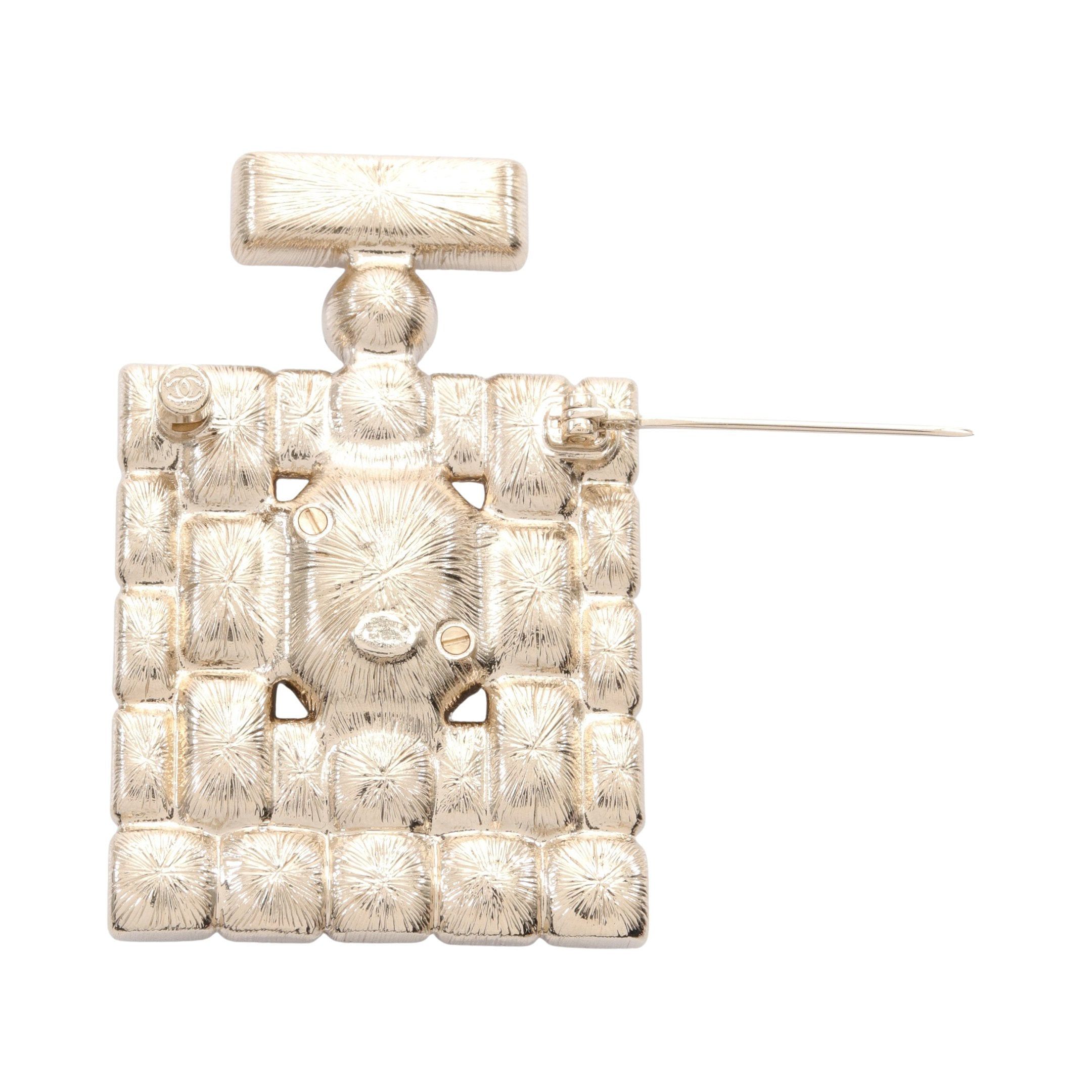 Chanel Chanel Coco Mark Brooch Perfume Bottle Motif Gp Rhinestone Gold Clear B24C Size ONE SIZE - 2 Thumbnail