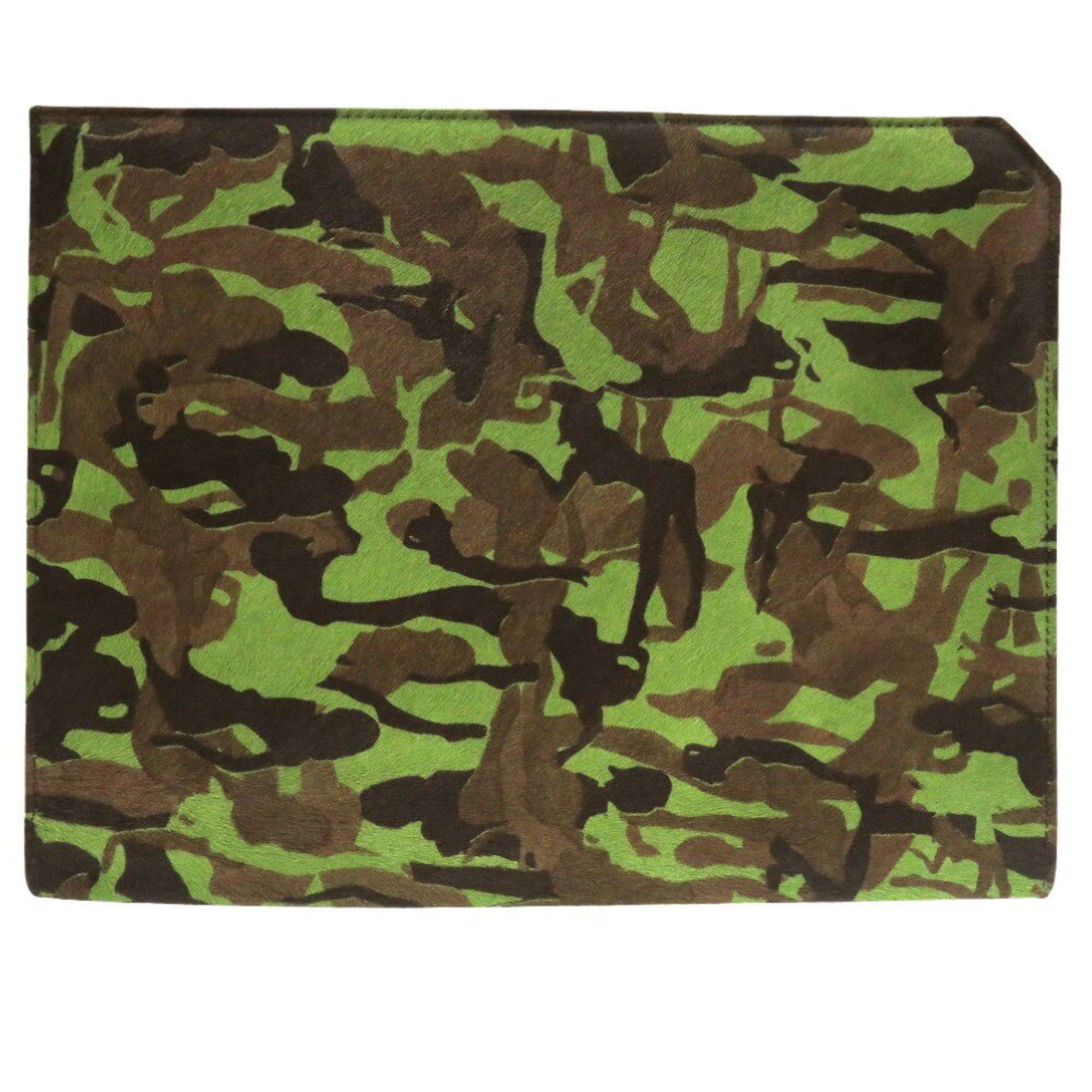 Jimmy Choo Jimmy Choo Clutch Bag Camouflage Pattern Pony Leather Green Black 0609JIMMY CHOO Size ONE SIZE - 2 Thumbnail