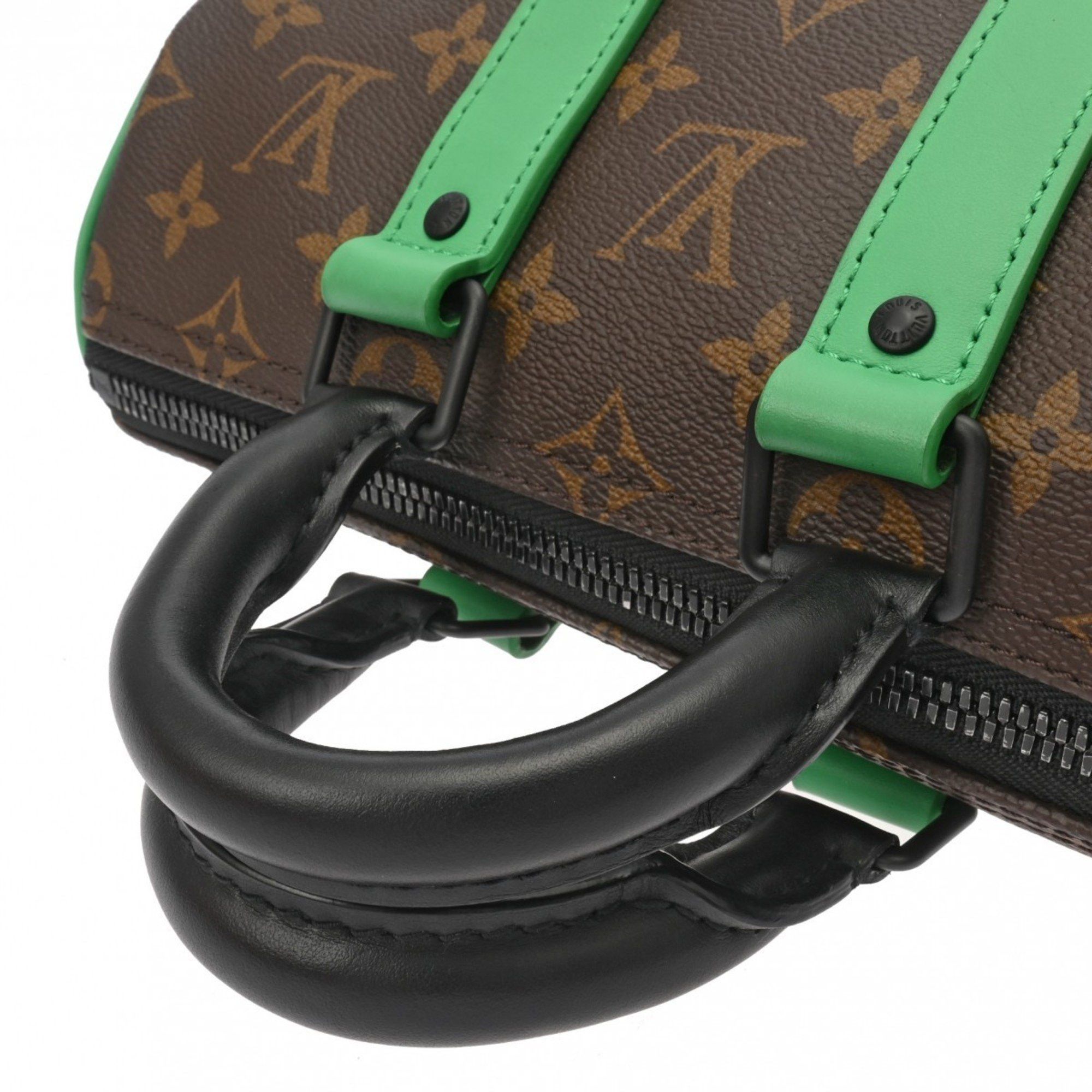 Louis Vuitton Louis Vuitton Macassar Keepall Bandouliere 25 Green M46249 Men's Monogram Canvas Handbag Size ONE SIZE - 4 Thumbnail