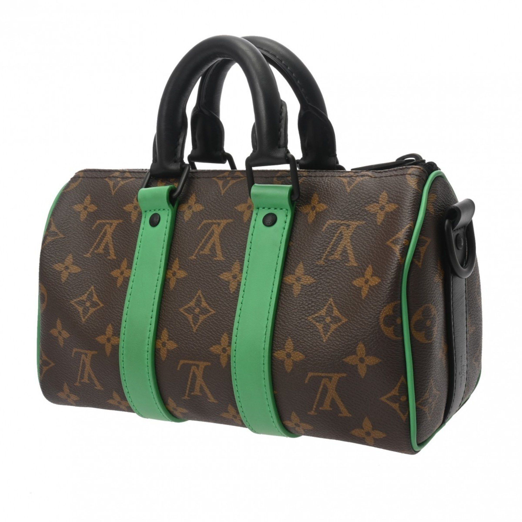 Louis Vuitton Louis Vuitton Macassar Keepall Bandouliere 25 Green M46249 Men's Monogram Canvas Handbag Size ONE SIZE - 3 Thumbnail