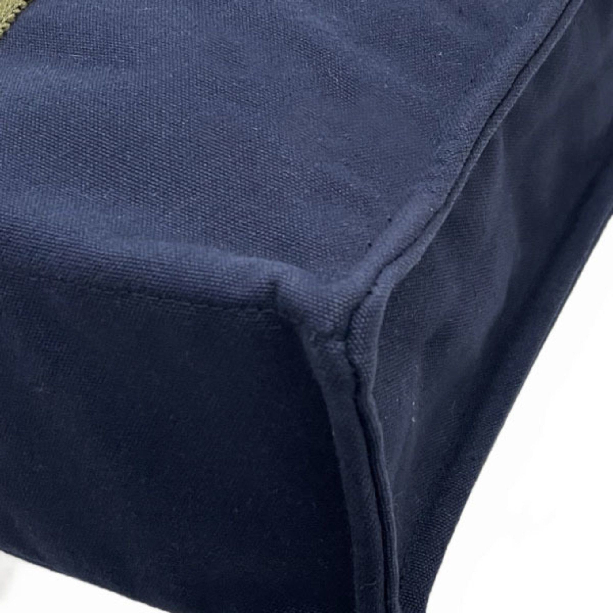 Hermes Hermes Tote Bag Foule MM Canvas Navy Khaki Green Bicolor Handbag Men Women Unisex AHN-13595 Size ONE SIZE - 4 Thumbnail