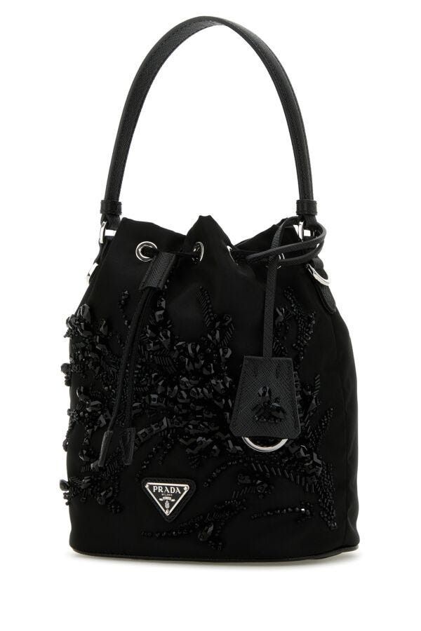 Prada Black Nylon Bucket Bag Size ONE SIZE - 4 Thumbnail