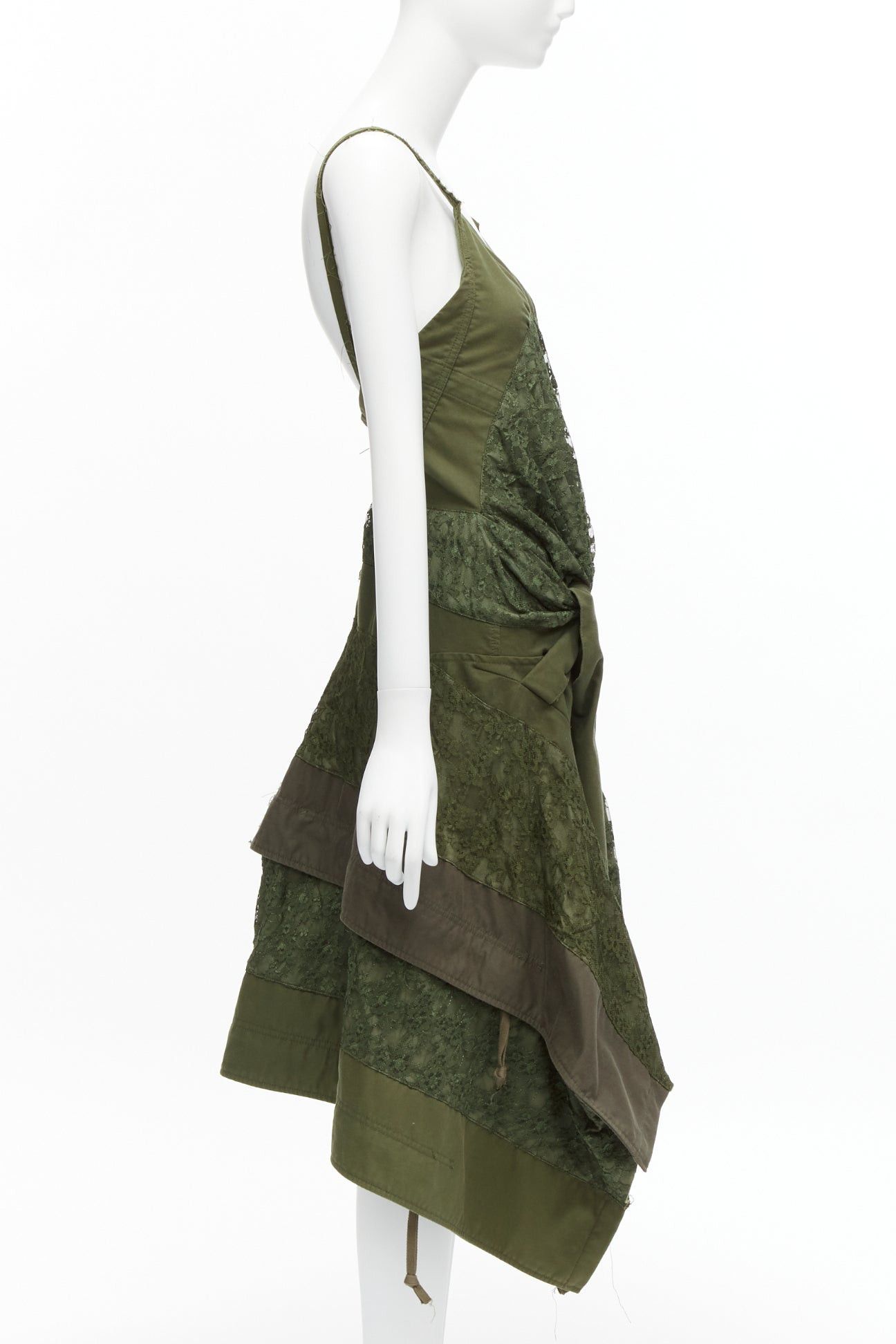 Junya Watanabe JUNYA WATANABE 2006 Runway green lace deconstructed dress XS Size XS / US 0-2 / IT 36-38 - 5 Thumbnail