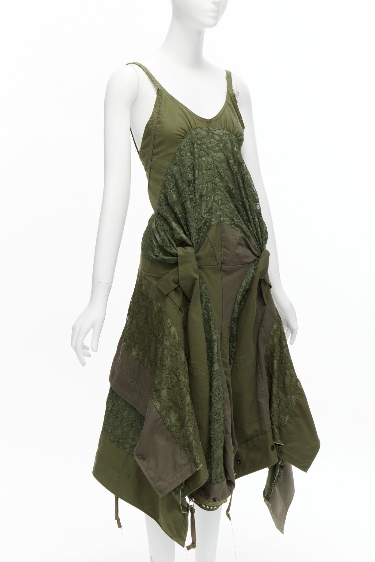 Junya Watanabe JUNYA WATANABE 2006 Runway green lace deconstructed dress XS Size XS / US 0-2 / IT 36-38 - 4 Thumbnail