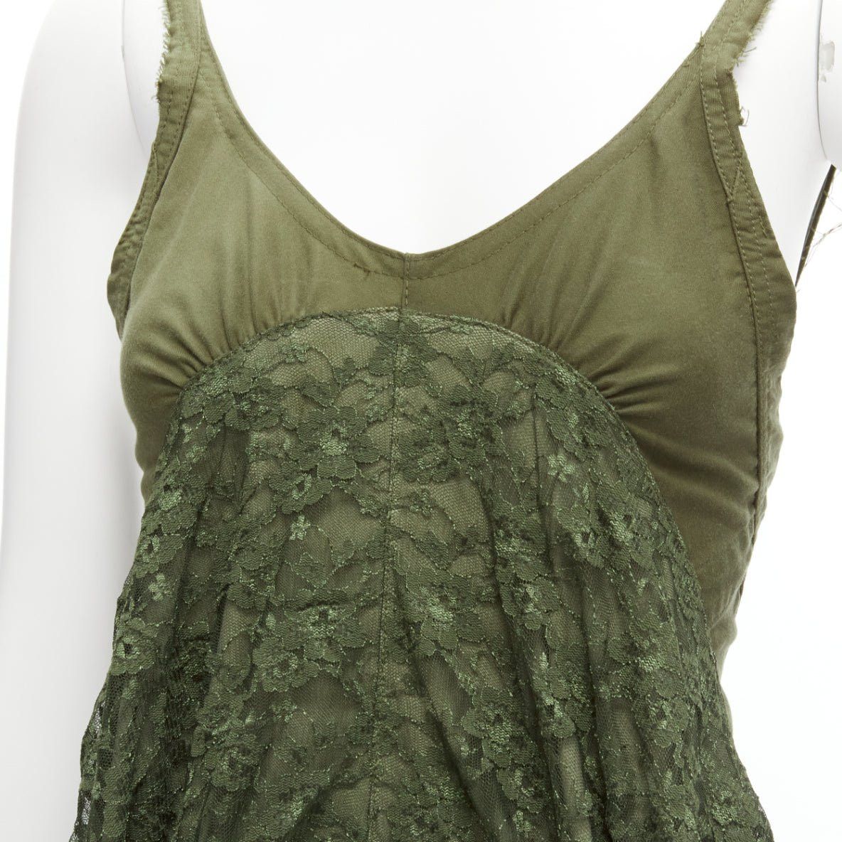 Junya Watanabe JUNYA WATANABE 2006 Runway green lace deconstructed dress XS Size XS / US 0-2 / IT 36-38 - 8 Thumbnail