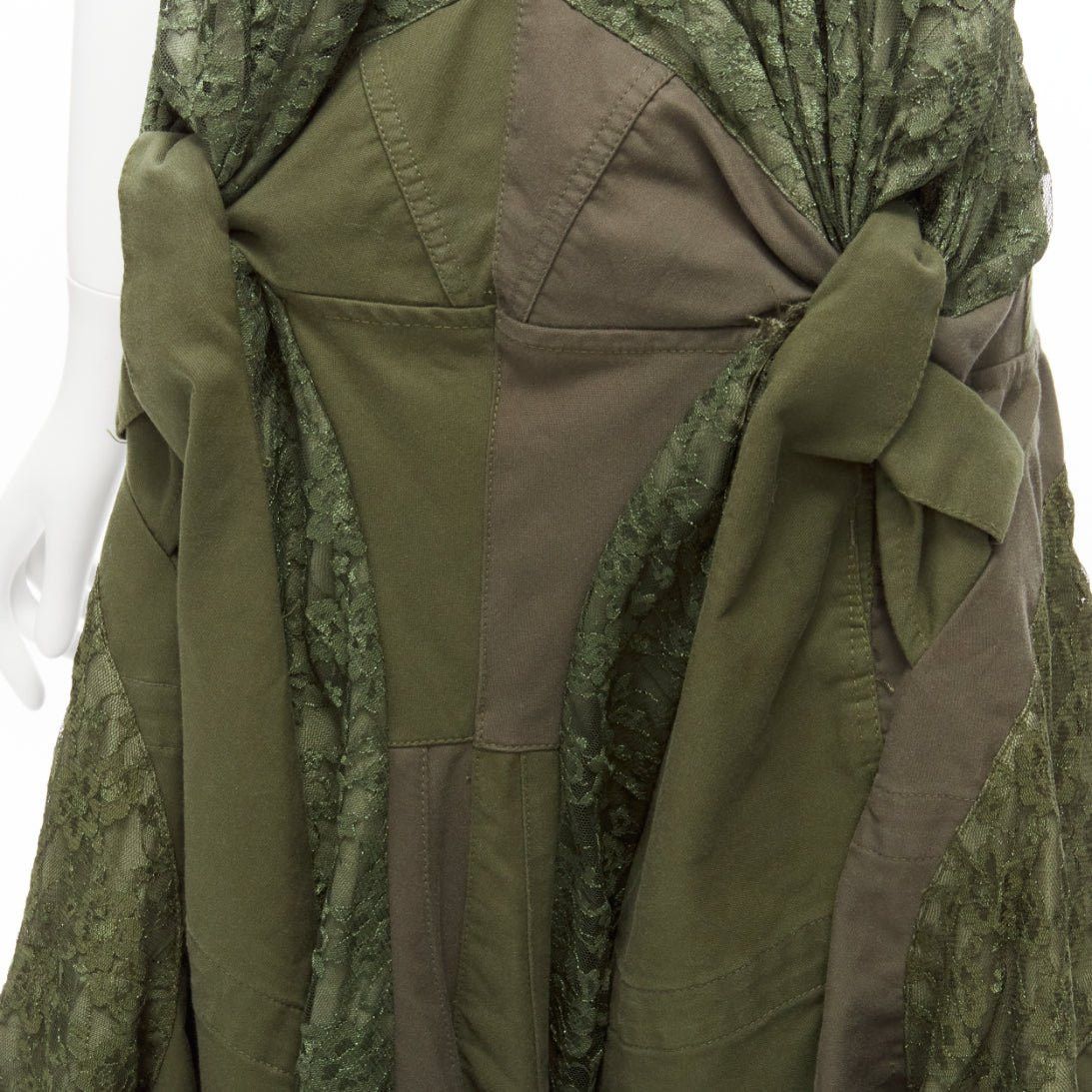 Junya Watanabe JUNYA WATANABE 2006 Runway green lace deconstructed dress XS Size XS / US 0-2 / IT 36-38 - 3 Thumbnail
