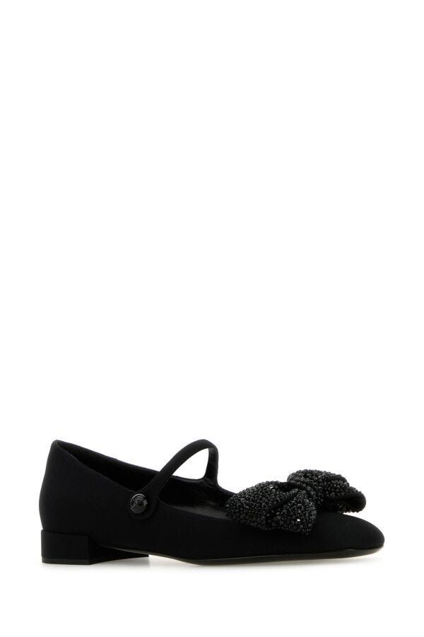 Valentino Black Fabric Ballerinas Size US 10 / IT 40 - 4 Thumbnail