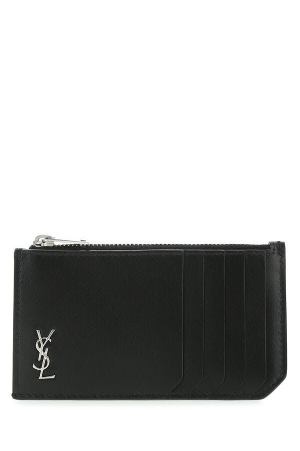 Saint Laurent Paris Black Leather Card Holder Size ONE SIZE - 3 Thumbnail