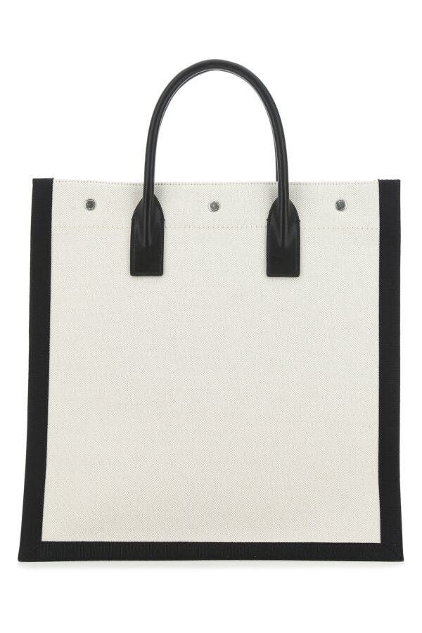 Saint Laurent Paris Two-Tone Canvas Rive Gauche Shopping Bag Size ONE SIZE - 5 Thumbnail