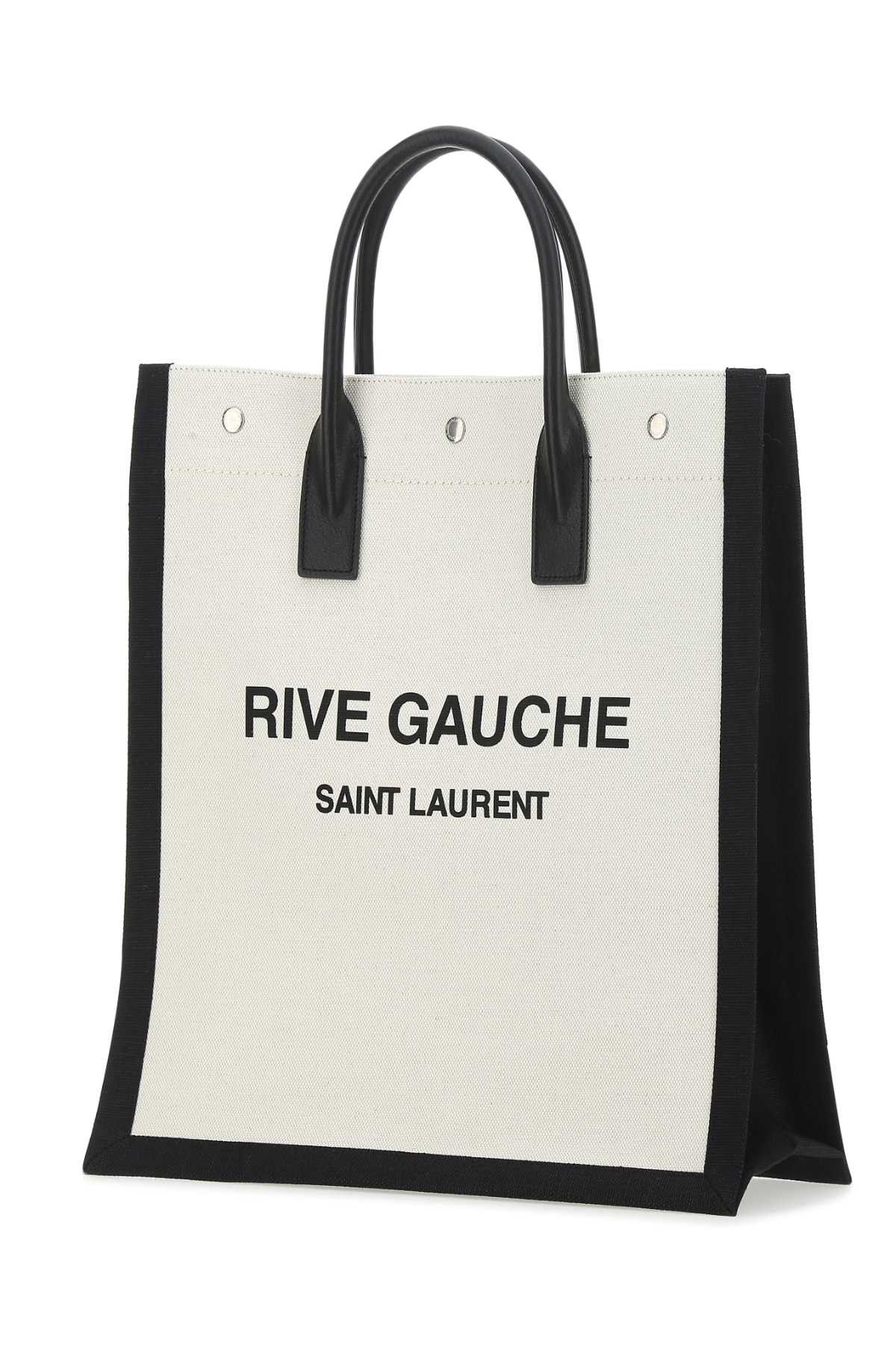 Saint Laurent Paris Two-Tone Canvas Rive Gauche Shopping Bag Size ONE SIZE - 2 Thumbnail