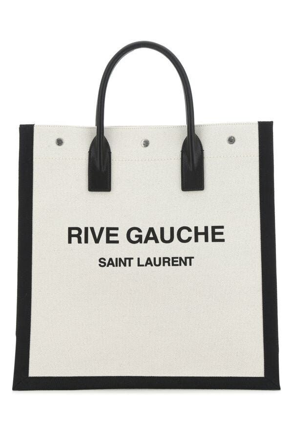 Saint Laurent Paris Two-Tone Canvas Rive Gauche Shopping Bag Size ONE SIZE - 3 Thumbnail