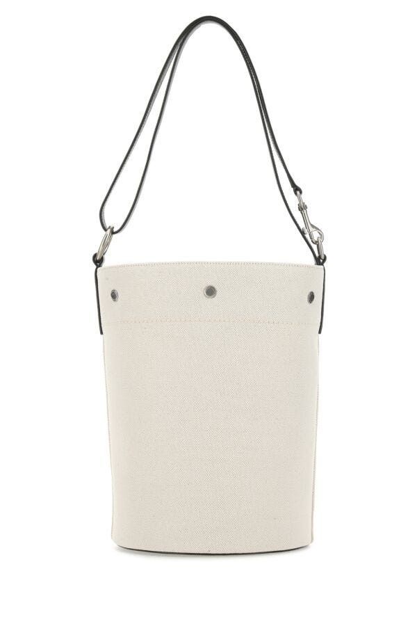 Saint Laurent Paris Ivory Canvas Rive Gauche Bucket Bag Size ONE SIZE - 5 Thumbnail
