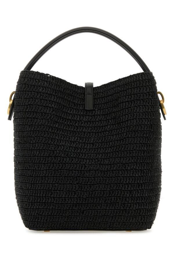 Saint Laurent Paris Black Raffia Le 37 Bucket Bag Size ONE SIZE - 5 Thumbnail