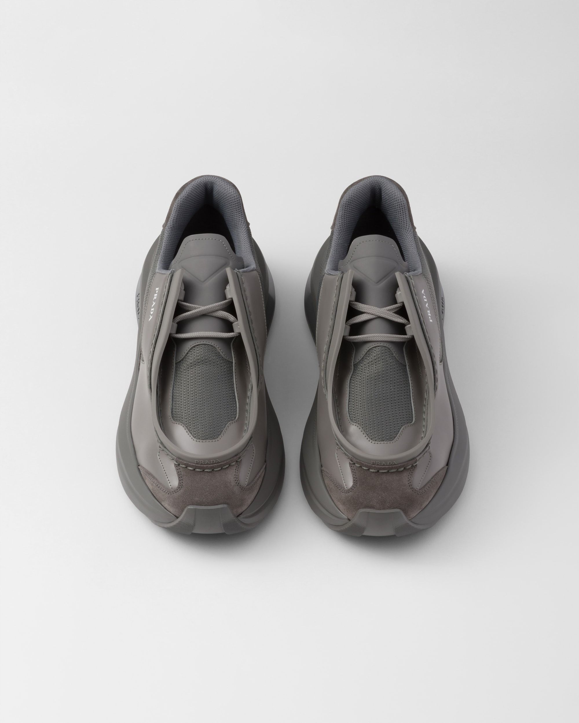 Prada $1.8K VALUE System Brushed Leather Sneakers in black gray Size US 7 / EU 40 - 3 Thumbnail