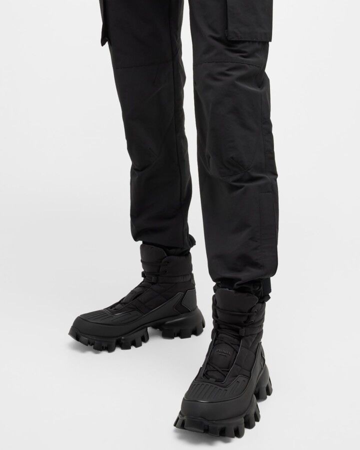 Prada Men's Cloudburst Thunder Lug-Sole Combat Boots Size US 11 / EU 44 - 3 Thumbnail