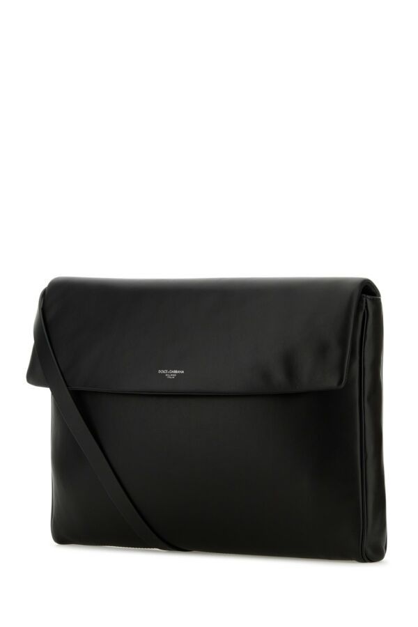 Dolce & Gabbana Black Nappa Leather Mediterraneo Clutch Size ONE SIZE - 4 Thumbnail