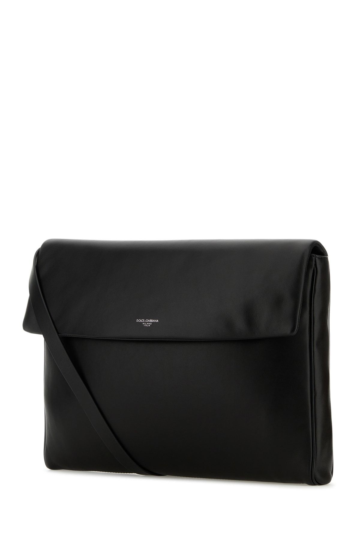 Dolce & Gabbana Black Nappa Leather Mediterraneo Clutch Size ONE SIZE - 2 Thumbnail