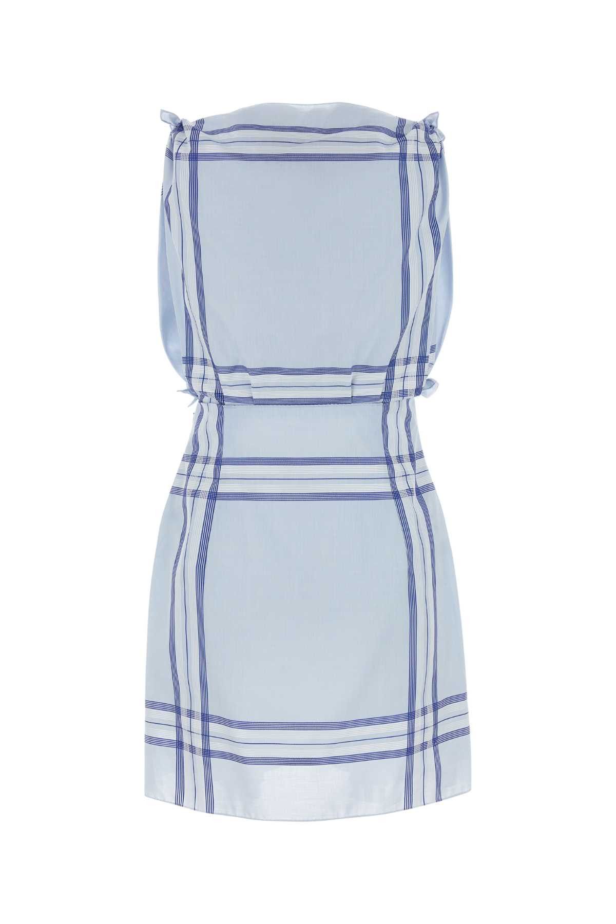 Prada Embroidered Cotton Mini Dres Size M / US 6-8 / IT 42-44 - 2 Thumbnail