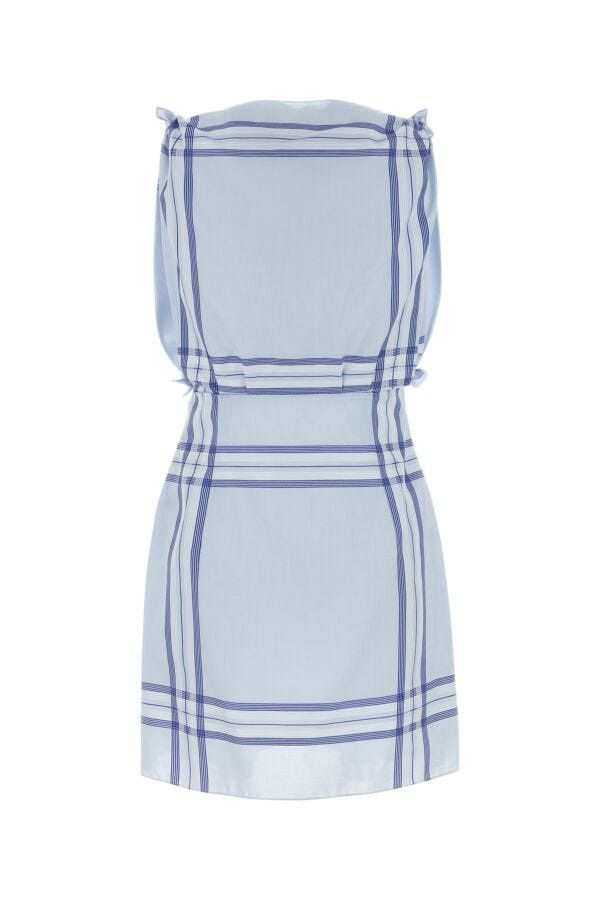 Prada Embroidered Cotton Mini Dres Size M / US 6-8 / IT 42-44 - 4 Thumbnail