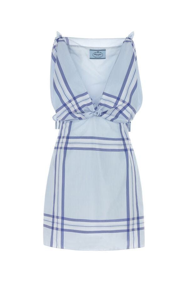 Prada Embroidered Cotton Mini Dres Size M / US 6-8 / IT 42-44 - 3 Thumbnail