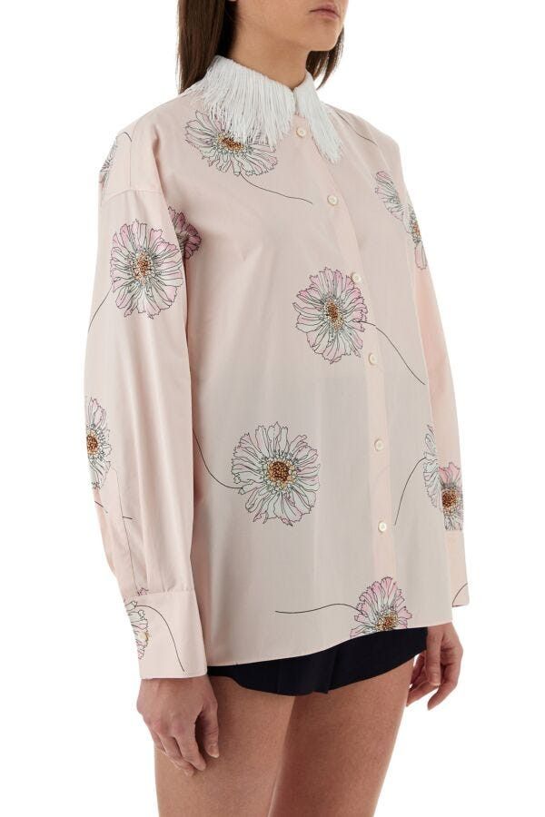 Prada Printed Poplin Oversize Shirt Size XS / US 0-2 / IT 36-38 - 5 Thumbnail