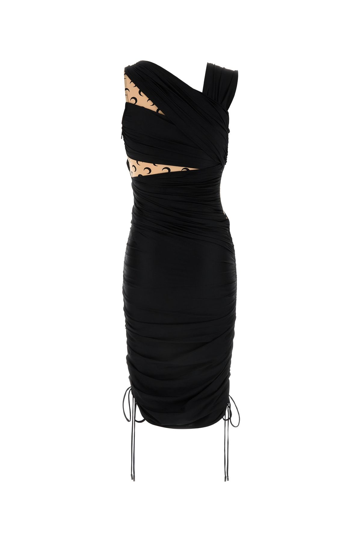 Marine Serre Black Stretch Nylon Dress Size M / US 6-8 / IT 42-44 - 2 Thumbnail