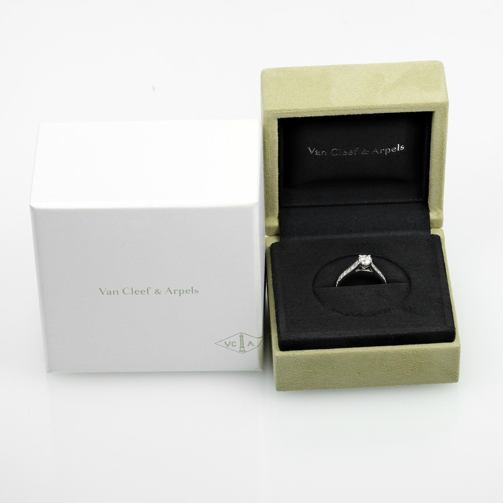 Van Cleef & Arpels Van Cleef & Arpels Romance Solitaire Ring Size 8 0.41ct VVS1/D/3EX Pt950 Platinum Diamond Size ONE SIZE - 11 Thumbnail