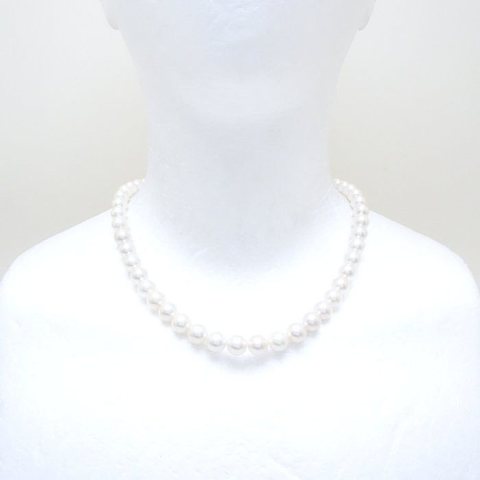 Other LuxUness Akoya Pearl Necklace Silver 8-8.5mm Natural Material Necklace Size ONE SIZE - 2 Thumbnail