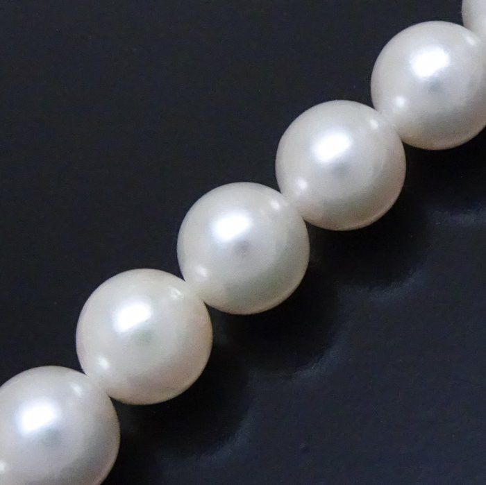 Other LuxUness Akoya Pearl Necklace Silver 8-8.5mm Natural Material Necklace Size ONE SIZE - 4 Thumbnail