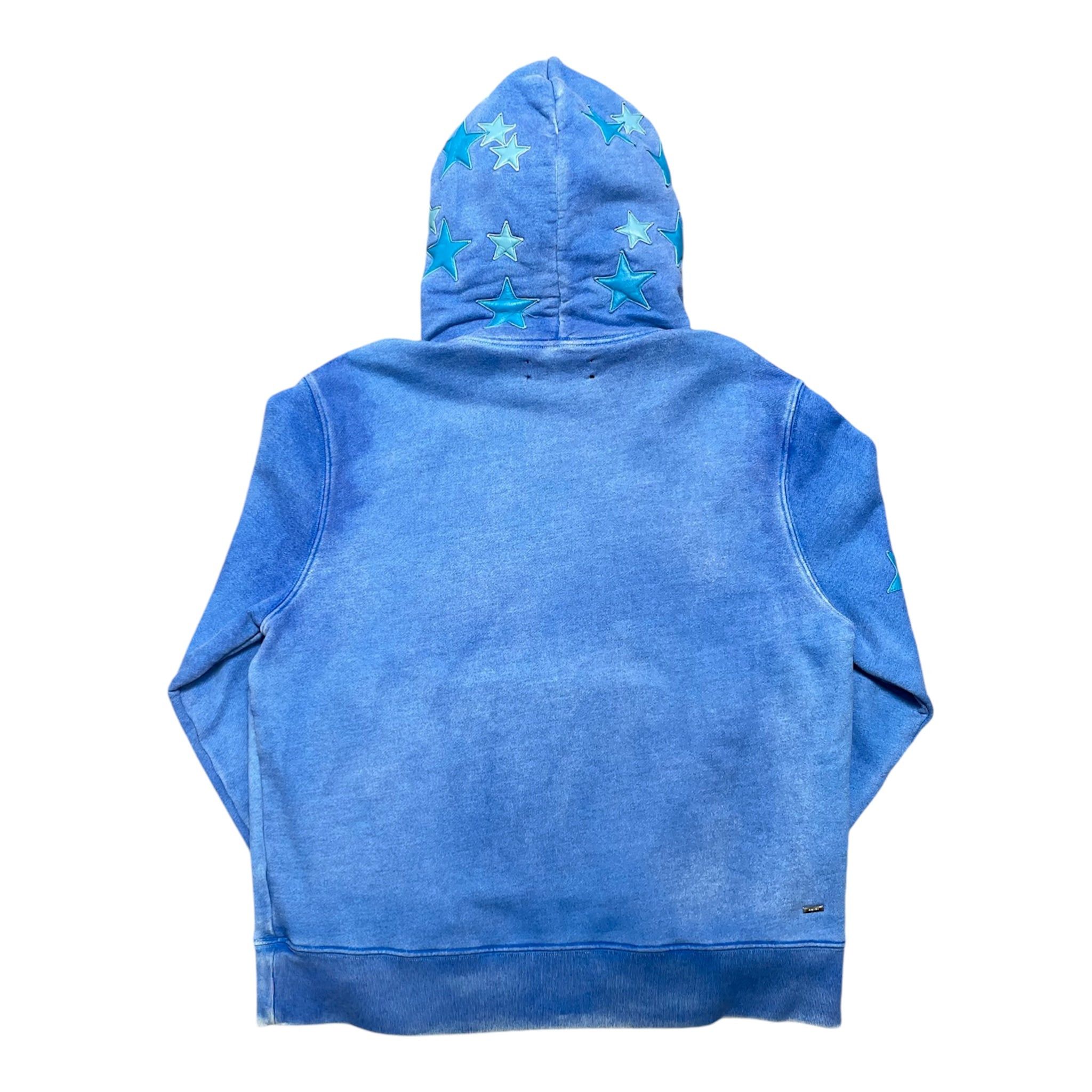 Amiri Amiri Pigment Spray Star Hooded Sweatshirt Heather Carolina Size US M / EU 48-50 / 2 - 2 Thumbnail